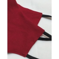 Maska ochronna z bawełny wielorazowego użytku - bordowa